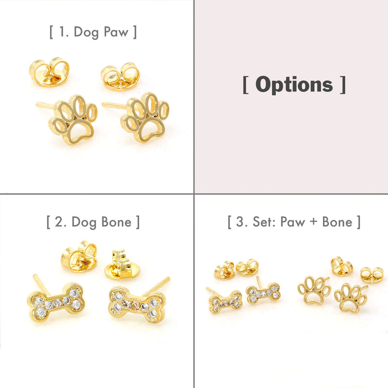 Gold Filled Dog Paw Bone Earrings