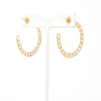 Gold Filled Cuban Chain Hoop Earrings