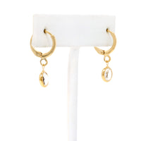 Gold Filled Crystal Drop Huggie Earrings
