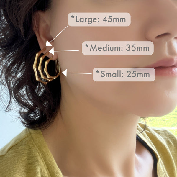 Gold Filled Hoops, Thick Gold Hoop Earrings, Gold Filled Earrings, Gold Hoop Earrings, Gold Filled Bamboo Earrings, Gold Earring Hoop (K44)