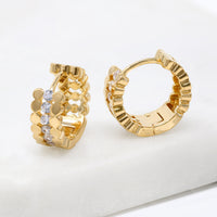 Gold Filled Crystal Huggie Earrings
