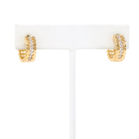 Gold Filled Crystal Huggie Earrings