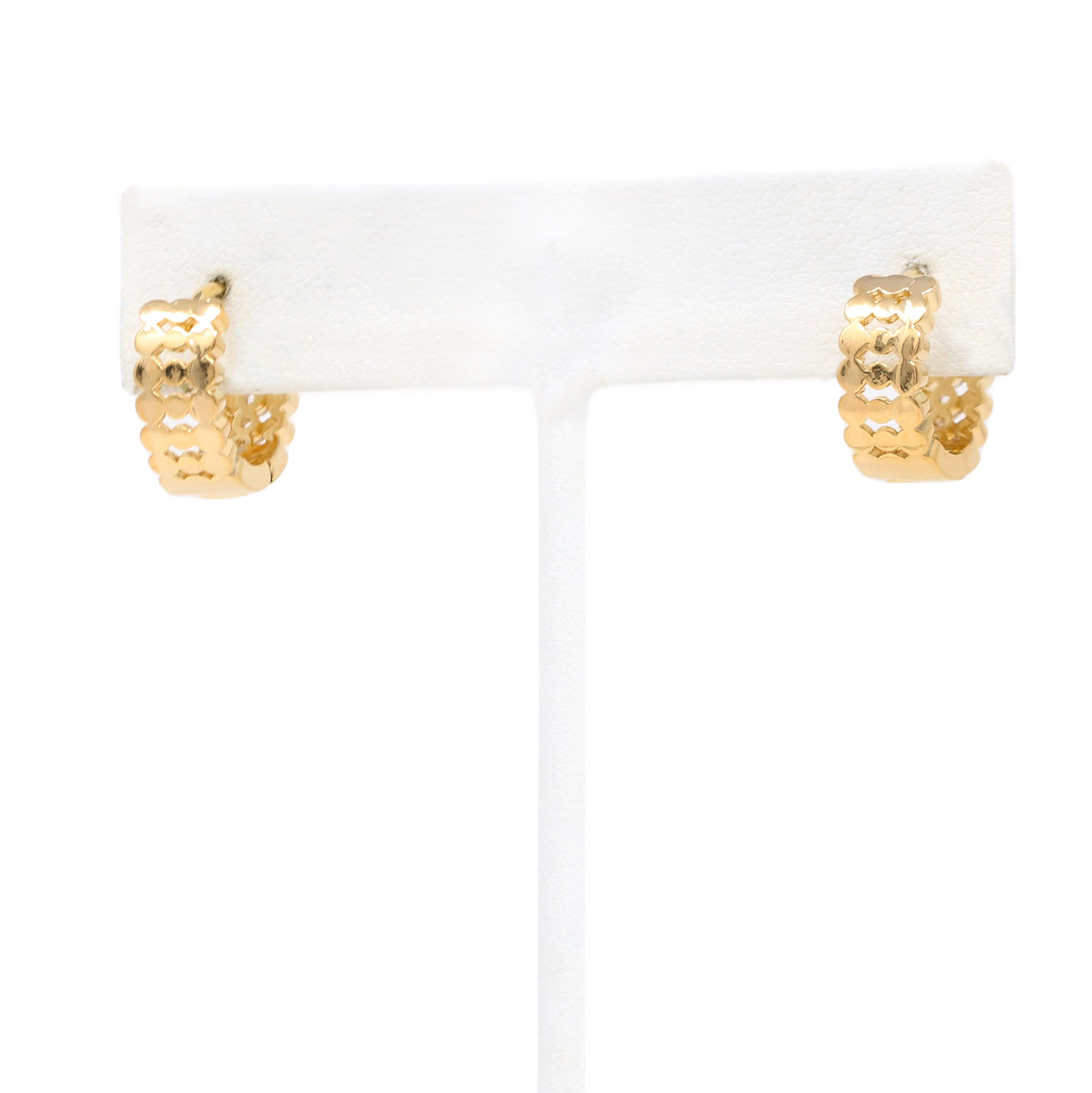 Gold Filled Crystal Huggie Earrings