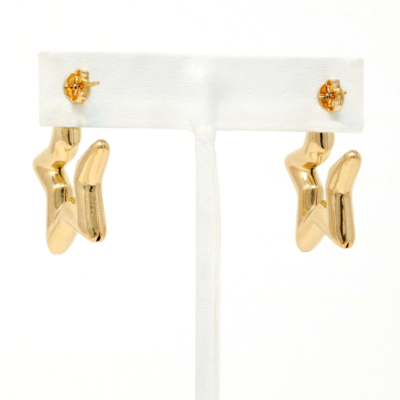 Gold Filled Hollow Star Hoop Earrings