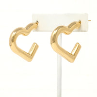 Gold Filled Hollow Heart Hoop Earrings