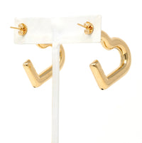 Gold Filled Hollow Heart Hoop Earrings