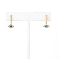 Gold Filled Evil Eye Huggie Earrings