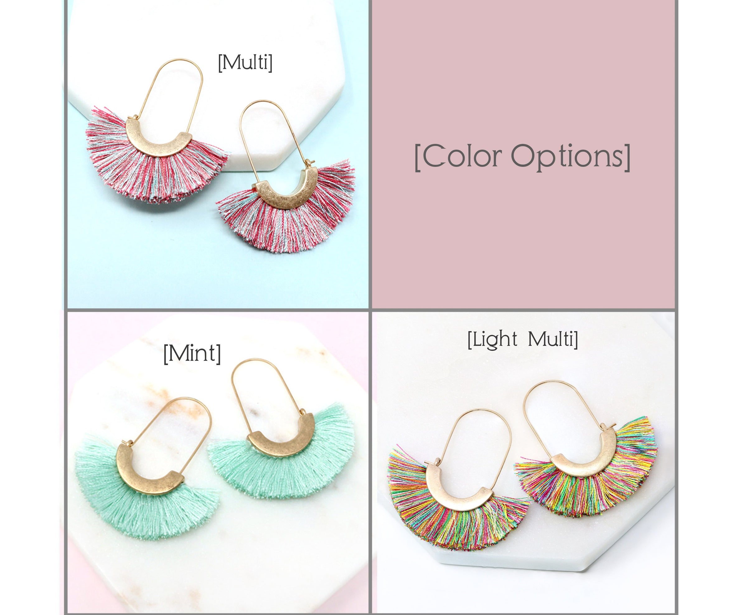 Modern Fan Tassel Hoop - Bauble Sky