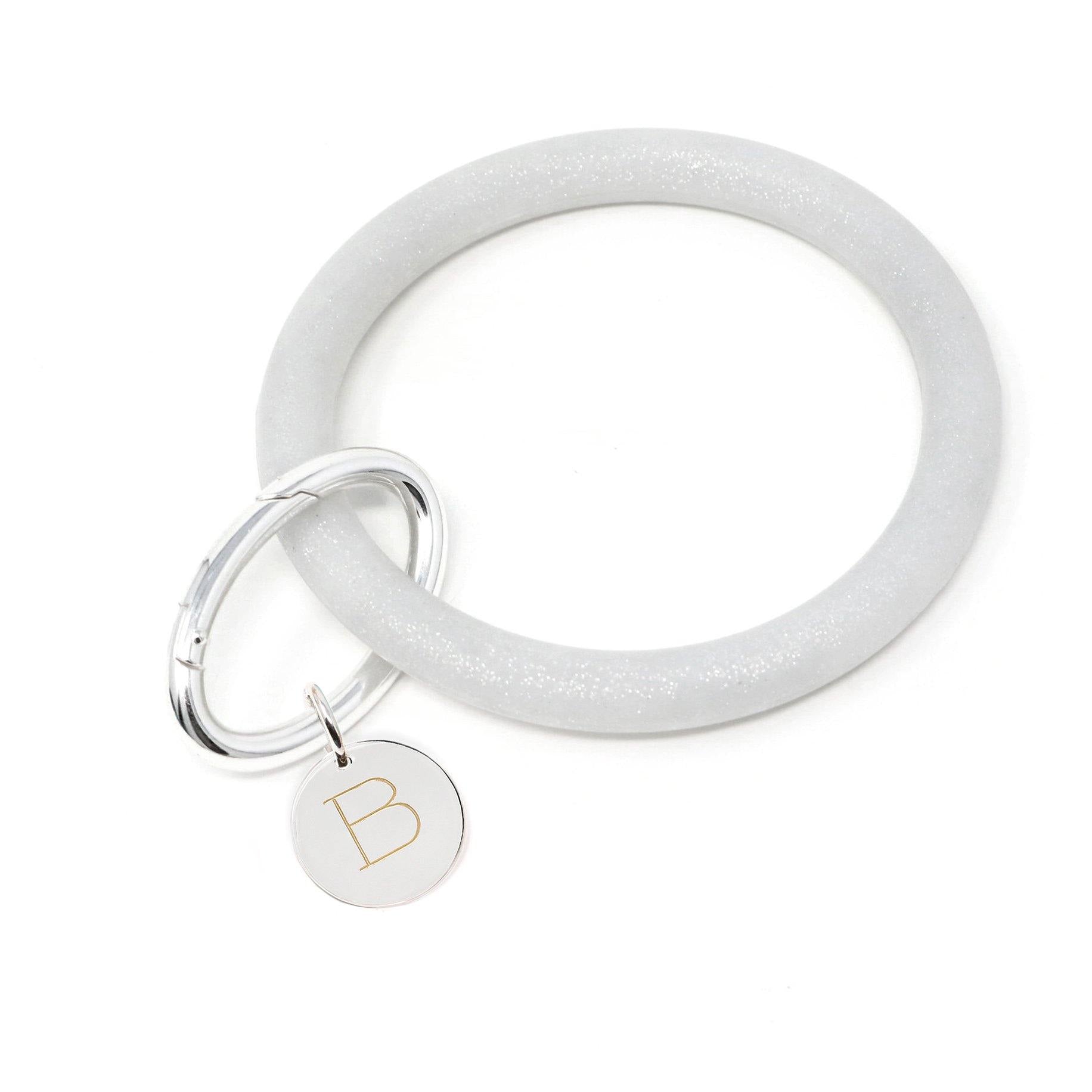 Personalized Silicone Keyring Bracelet with Circle - Bauble Sky