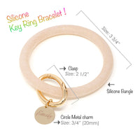 Personalized Silicone Key Ring Bracelet with Circle charm - Bauble Sky
