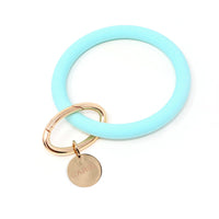Personalized Silicone Key Ring Bracelet with Circle - Bauble Sky