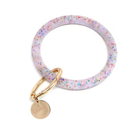 Personalized Silicone Keyring Bracelet with Circle - Bauble Sky