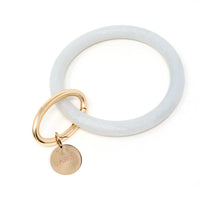 Personalized Silicone Keyring Bracelet with Circle - Bauble Sky