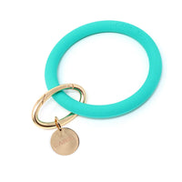 Personalized Silicone Keyring Bracelet with Circle - Bauble Sky
