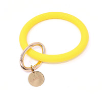 Personalized Silicone Key Ring Bracelet with Circle - Bauble Sky