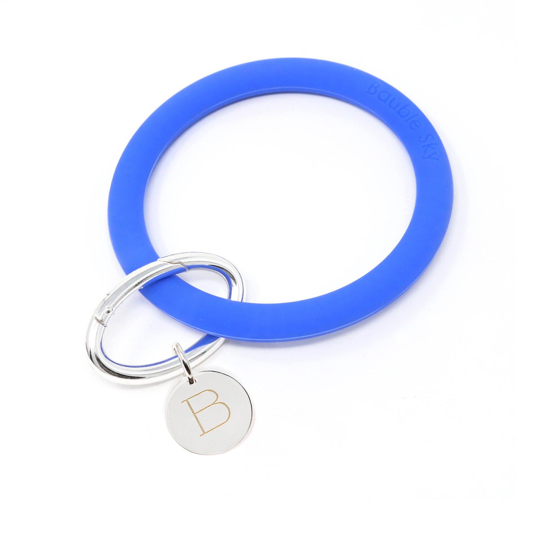 Personalized Silicone Keyring Bracelet with Circle - Bauble Sky