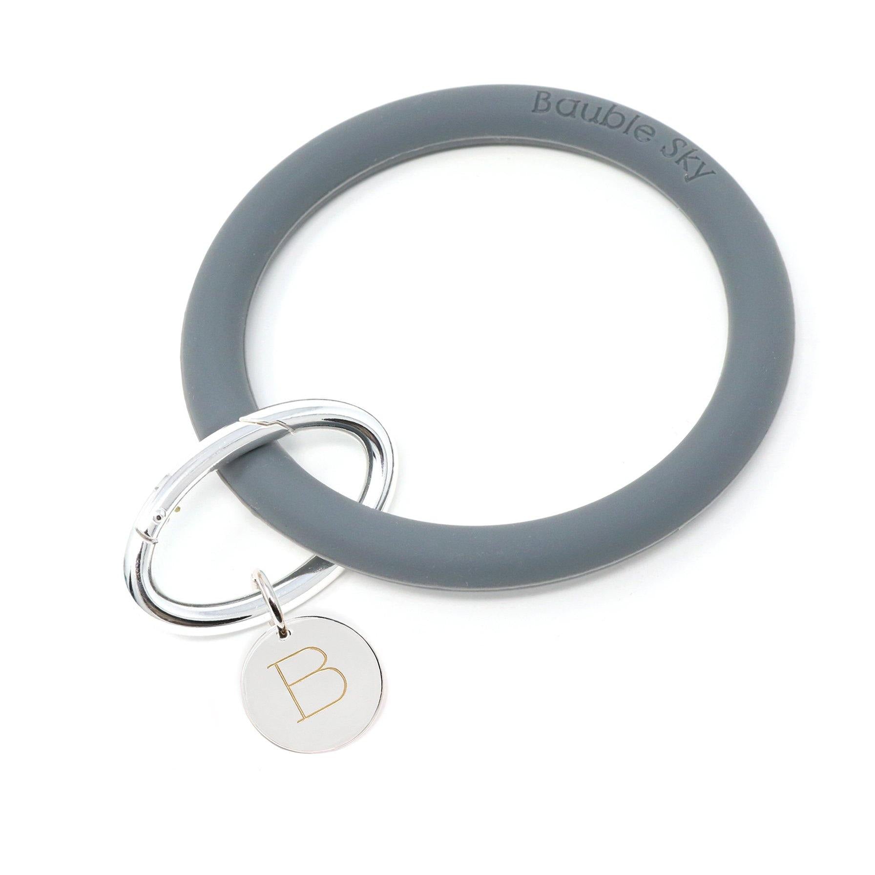 Personalized Silicone Keyring Bracelet with Circle - Bauble Sky