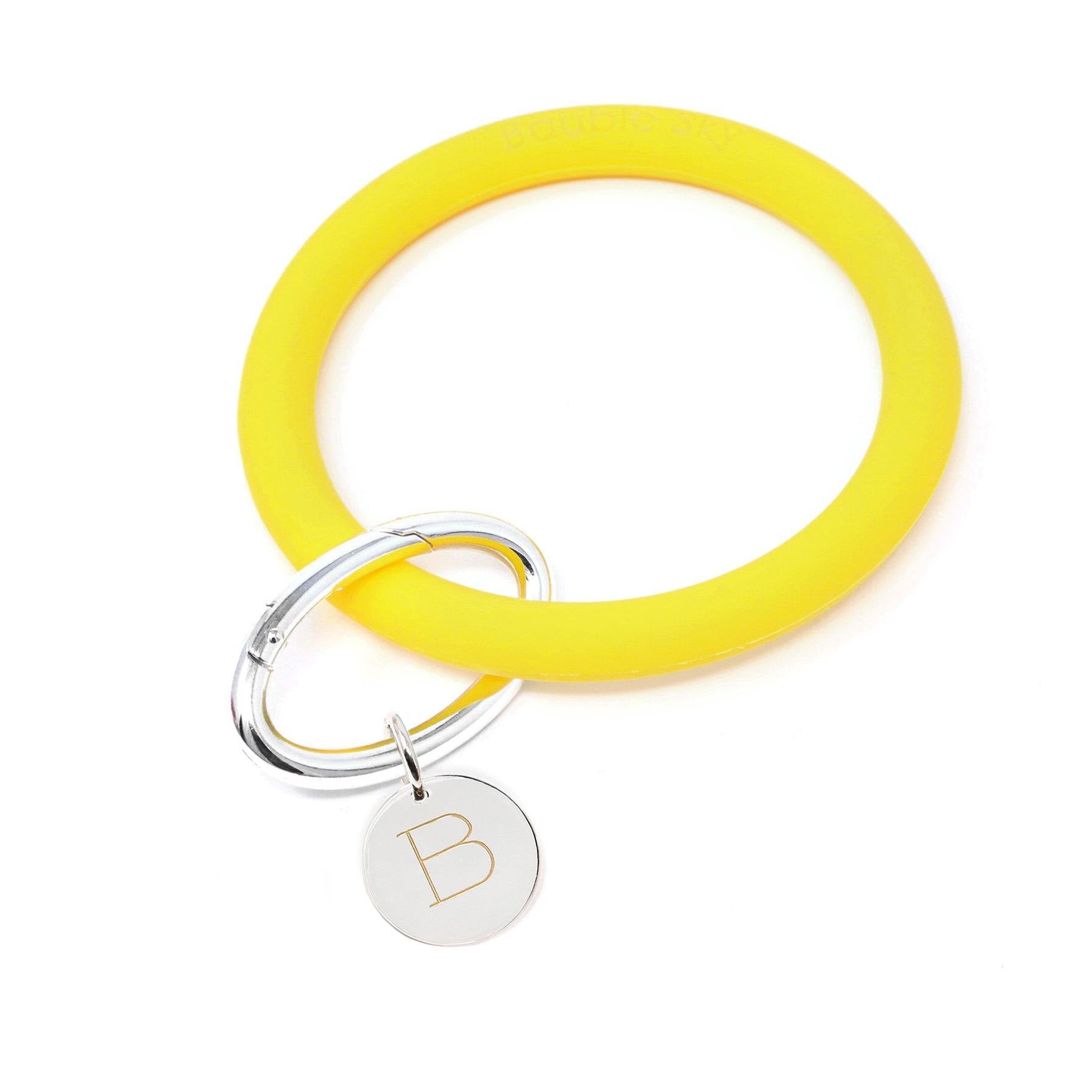 Personalized Silicone Keyring Bracelet with Circle - Bauble Sky