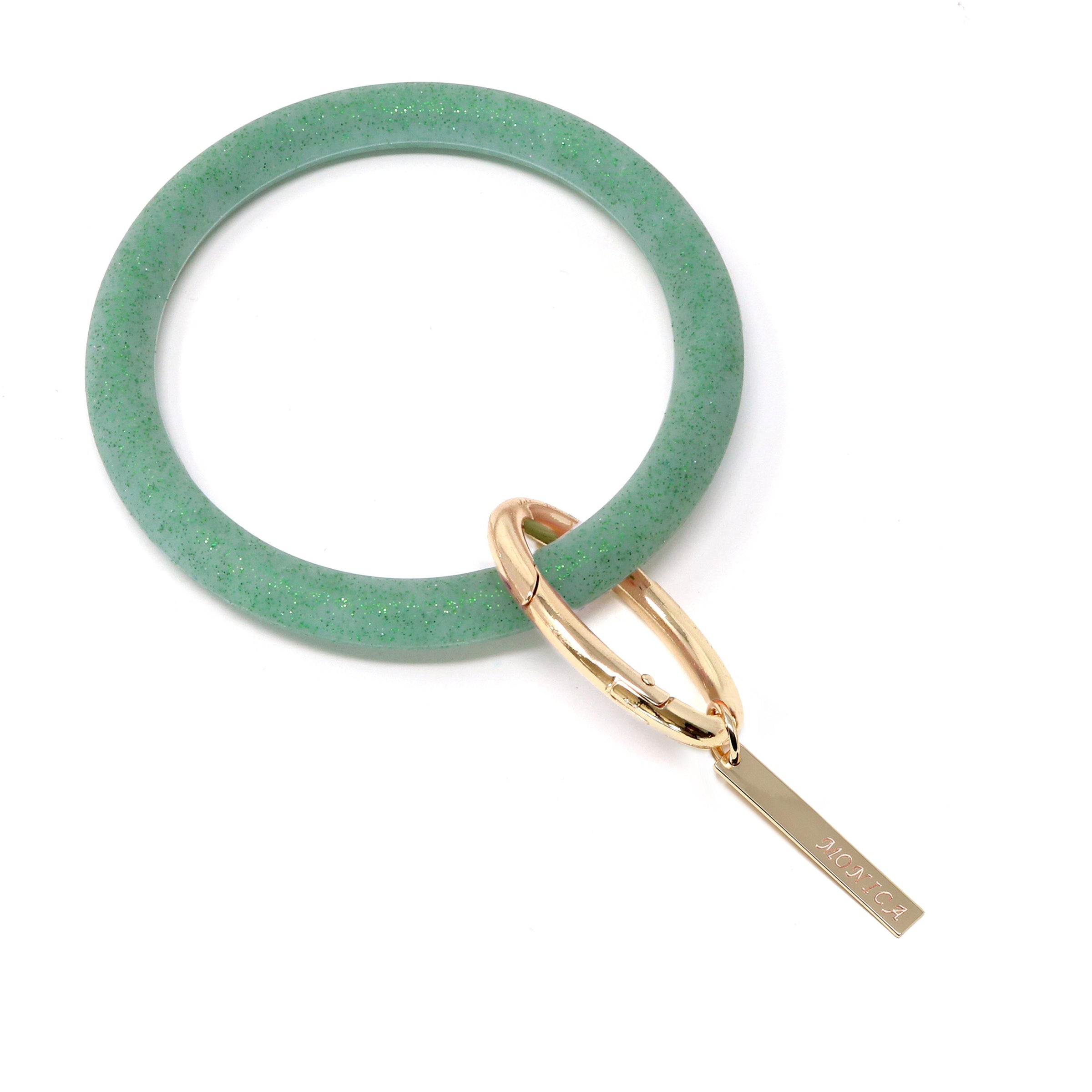 Personalized Silicone Keyring Bracelet with Bar - Bauble Sky
