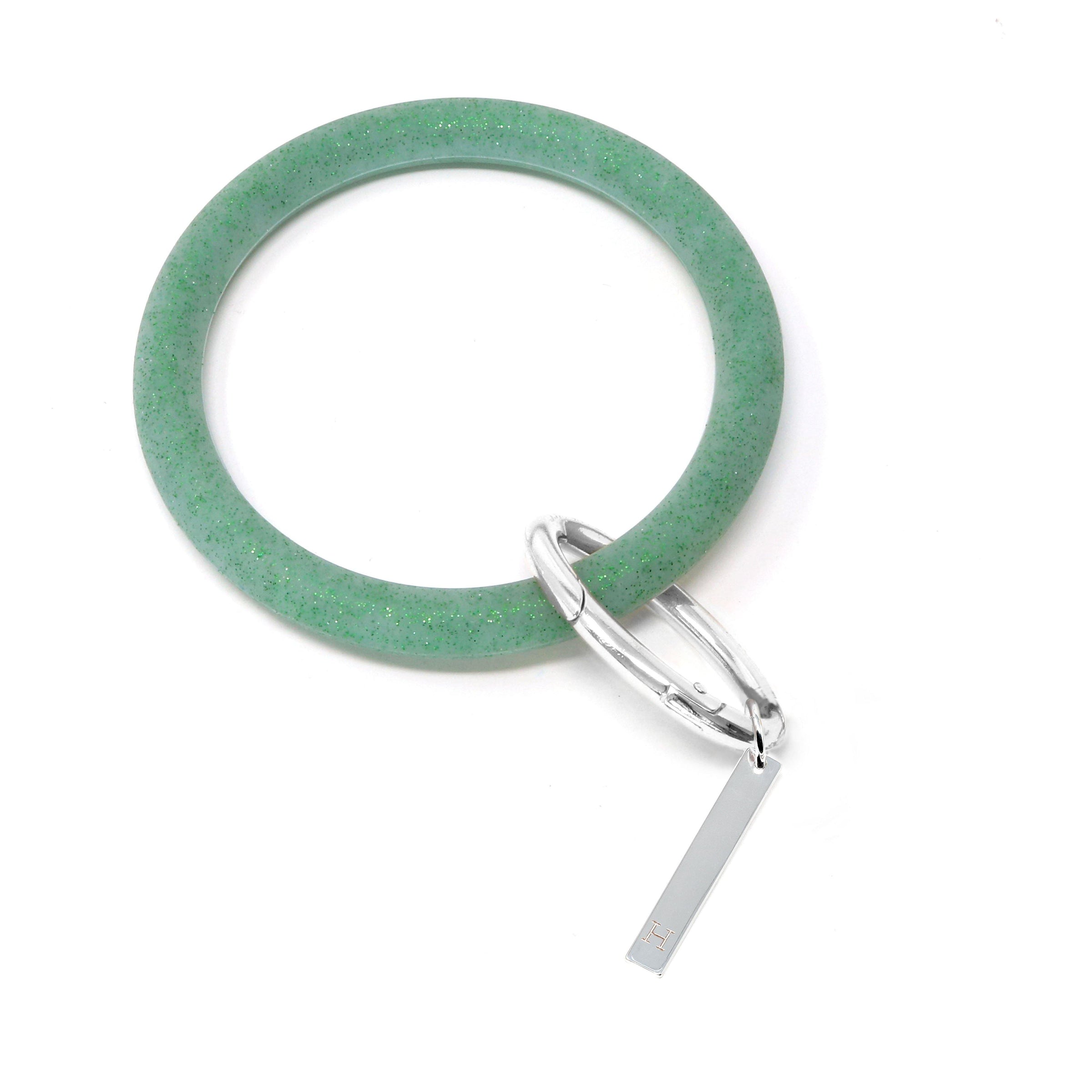 Personalized Silicone Keyring Bracelet with Bar - Bauble Sky