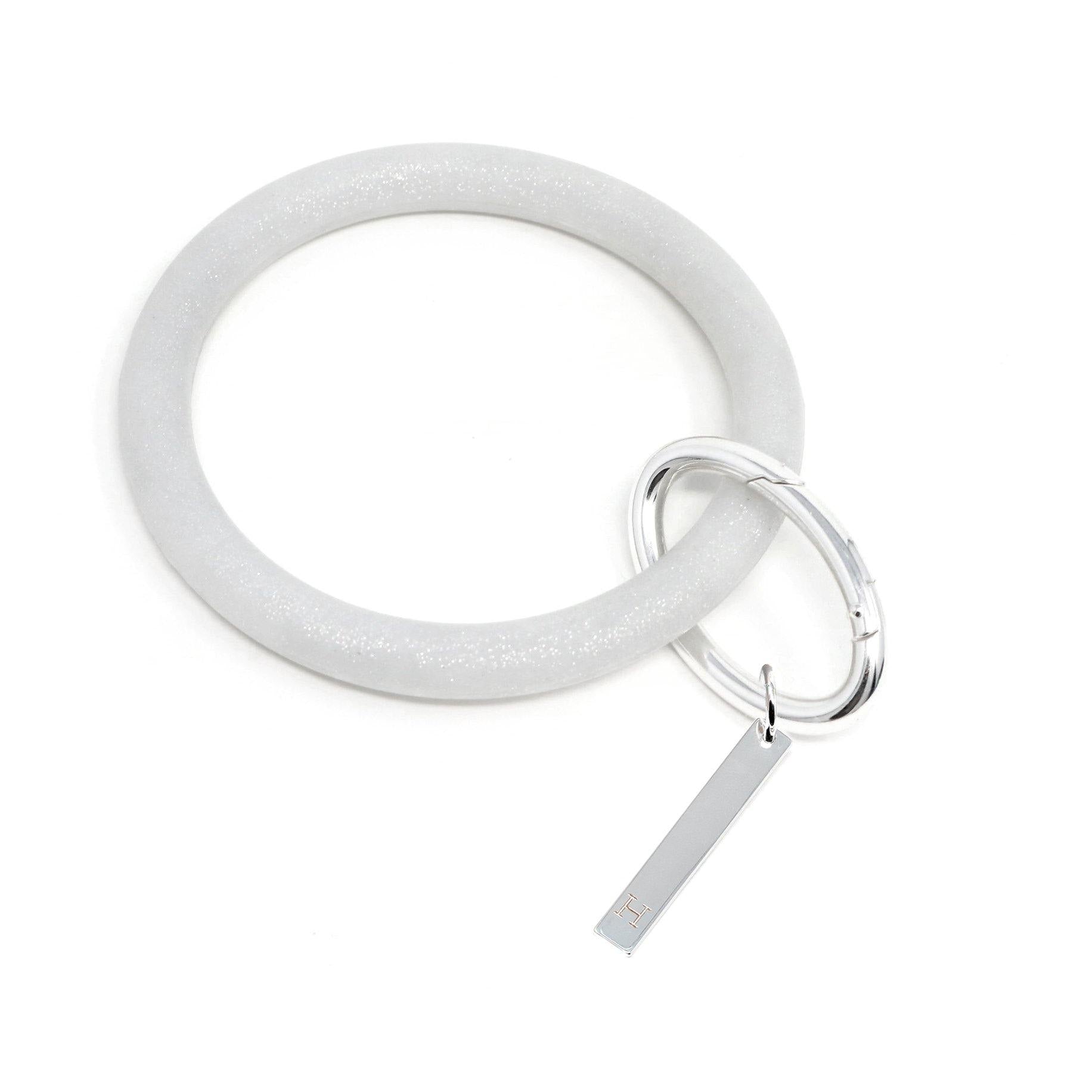 Personalized Silicone Keyring Bracelet with Bar - Bauble Sky