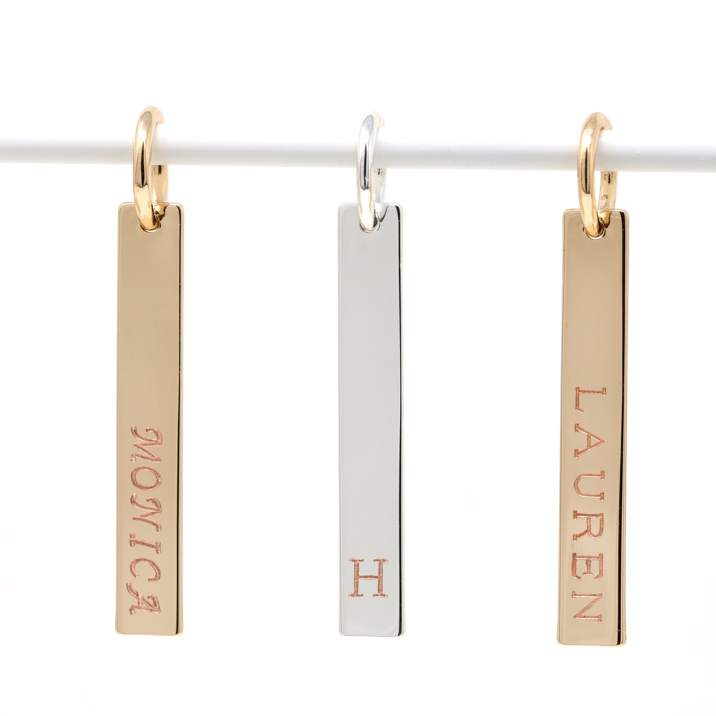 Personalized Silicone Key Ring Bracelet with Bar charm - Bauble Sky