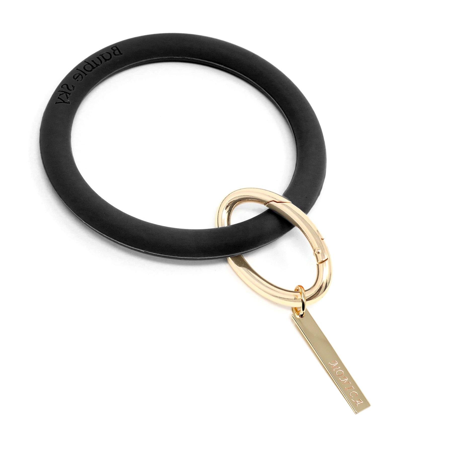 Personalized Silicone Keyring Bracelet with Bar - Bauble Sky