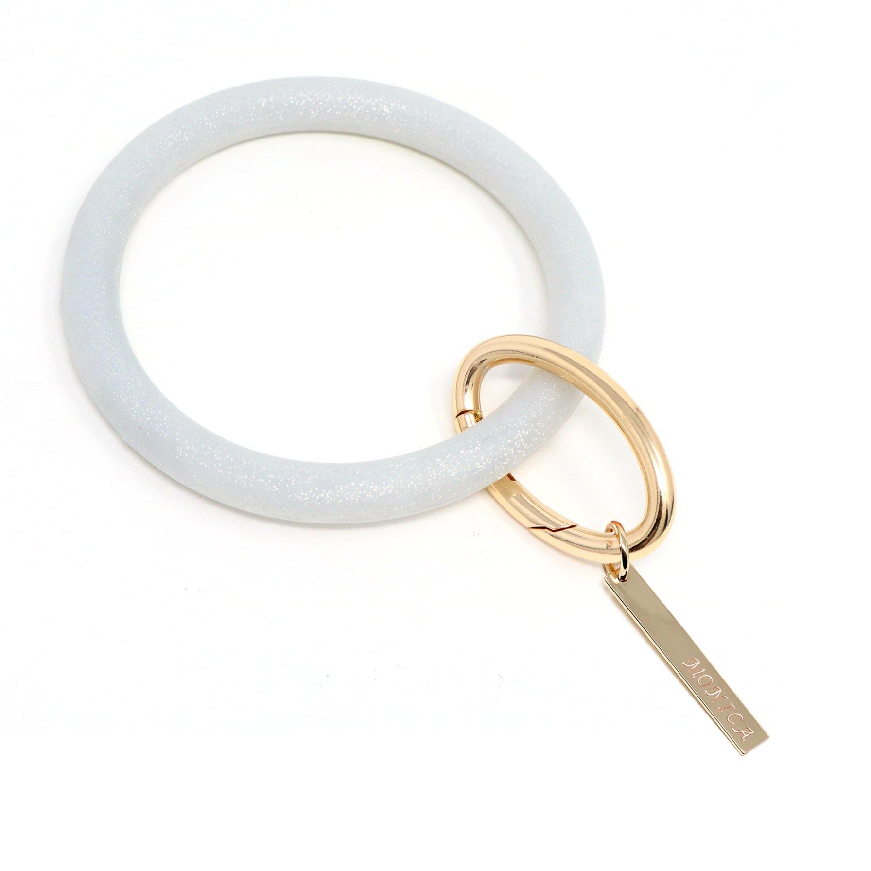 Personalized Silicone Keyring Bracelet with Bar - Bauble Sky