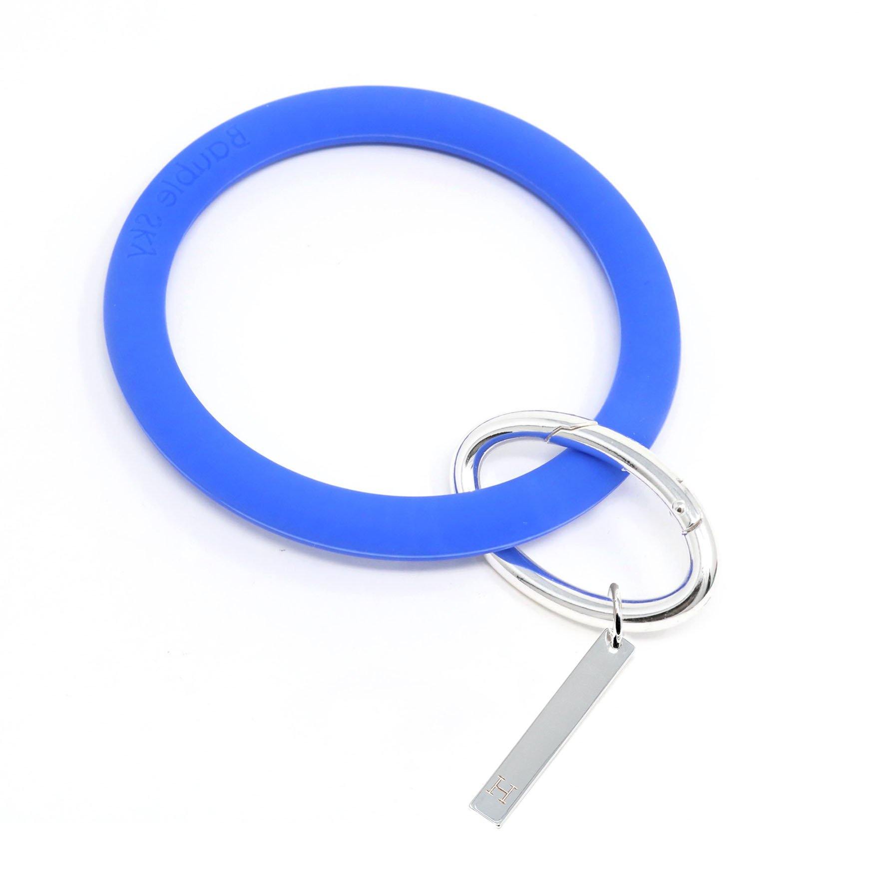 Personalized Silicone Keyring Bracelet with Bar - Bauble Sky