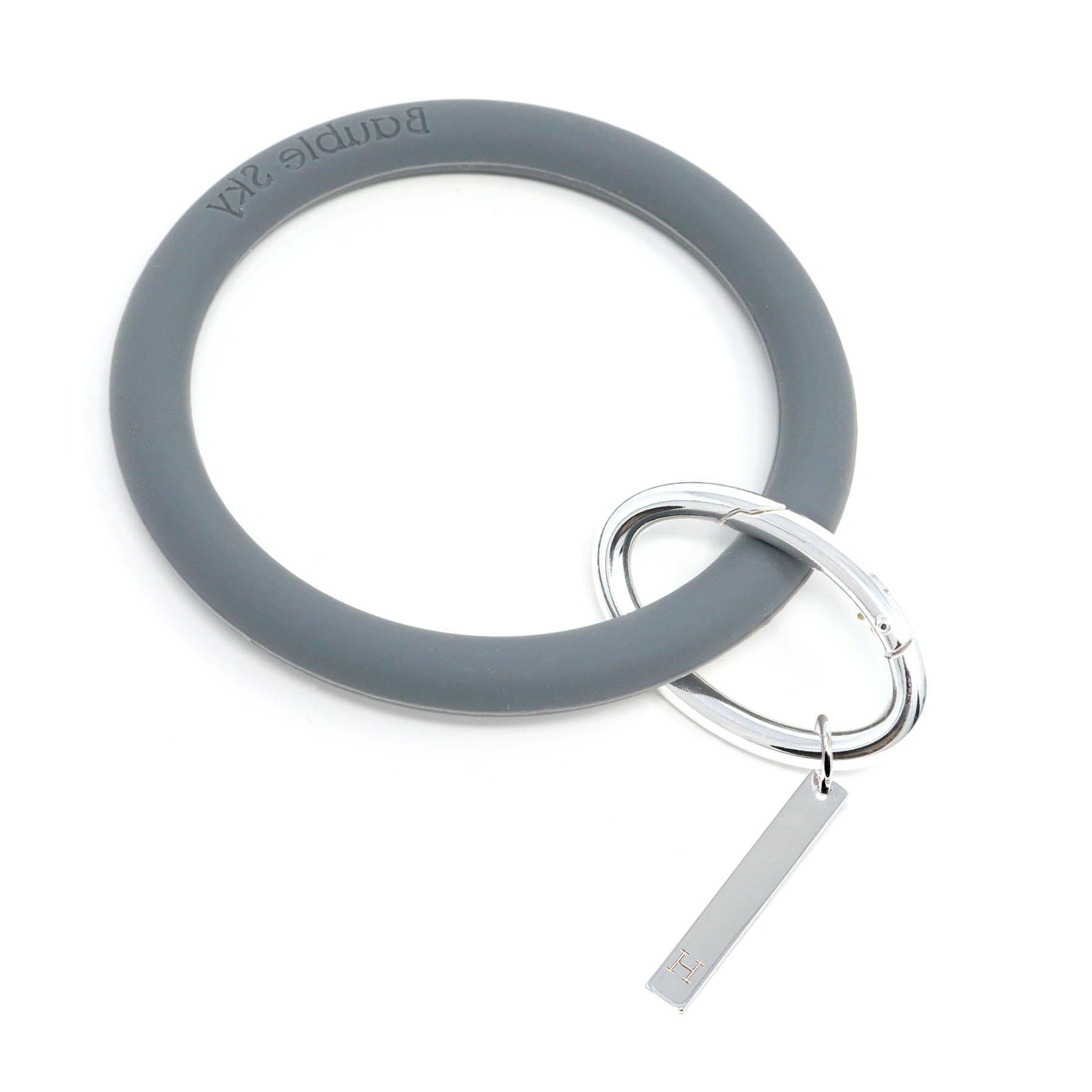 Personalized Silicone Keyring Bracelet with Bar - Bauble Sky