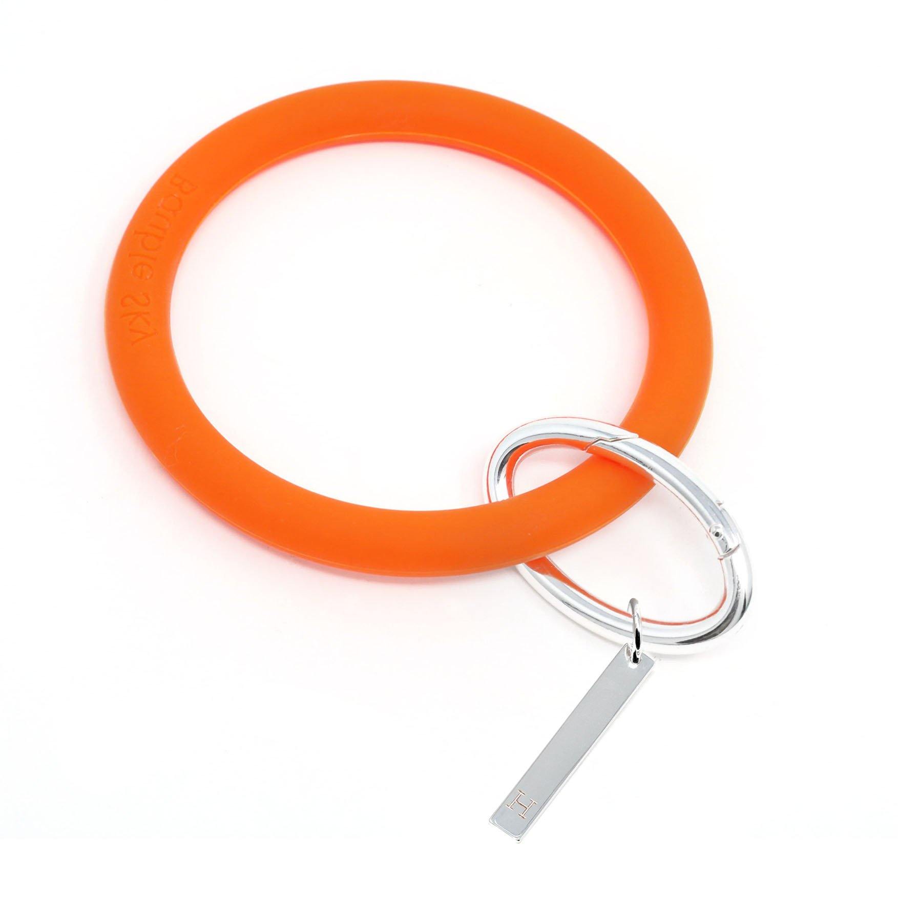 Personalized Silicone Keyring Bracelet with Bar - Bauble Sky