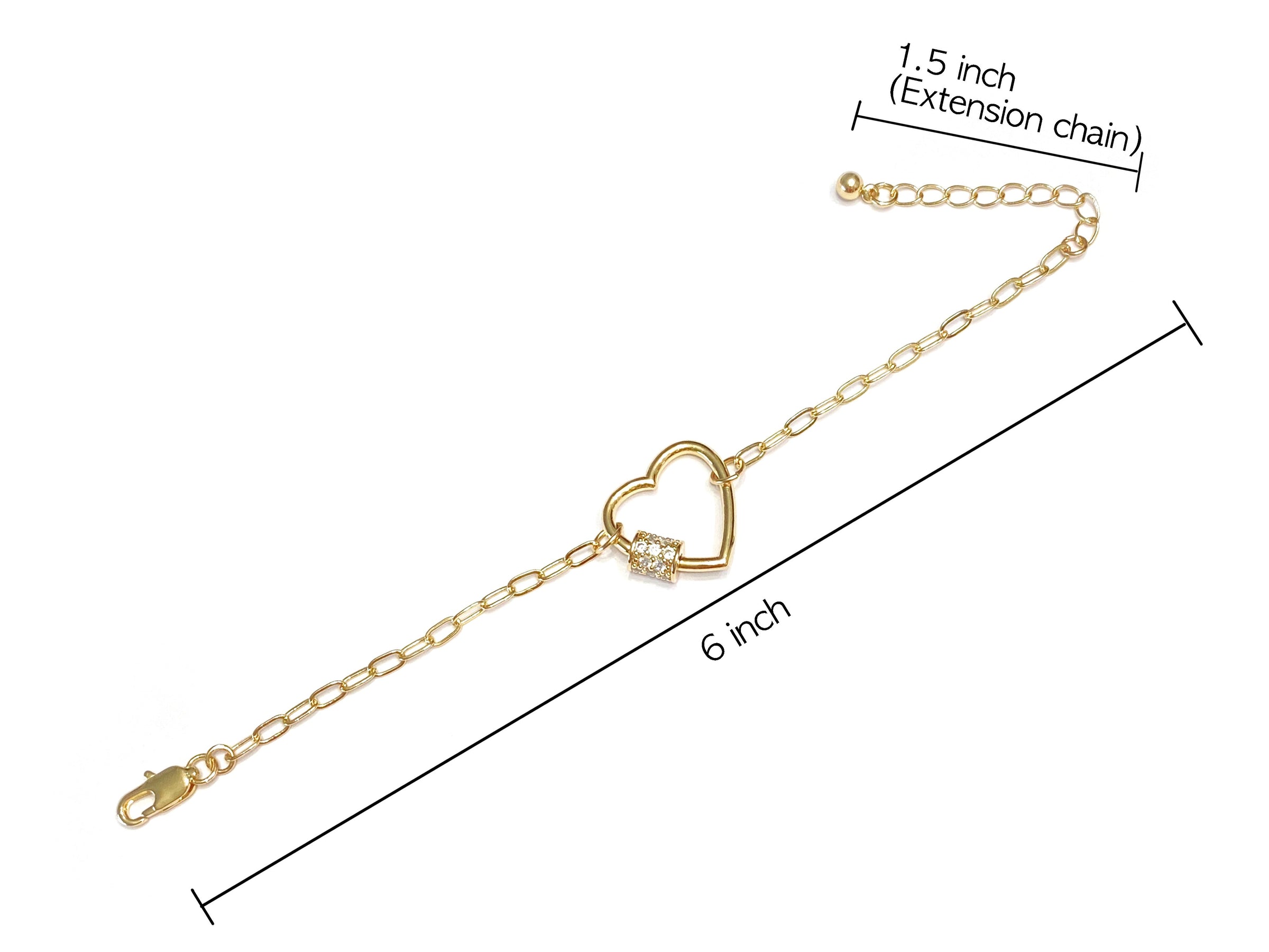 Heart Carabiner Lock Bracelet - Bauble Sky