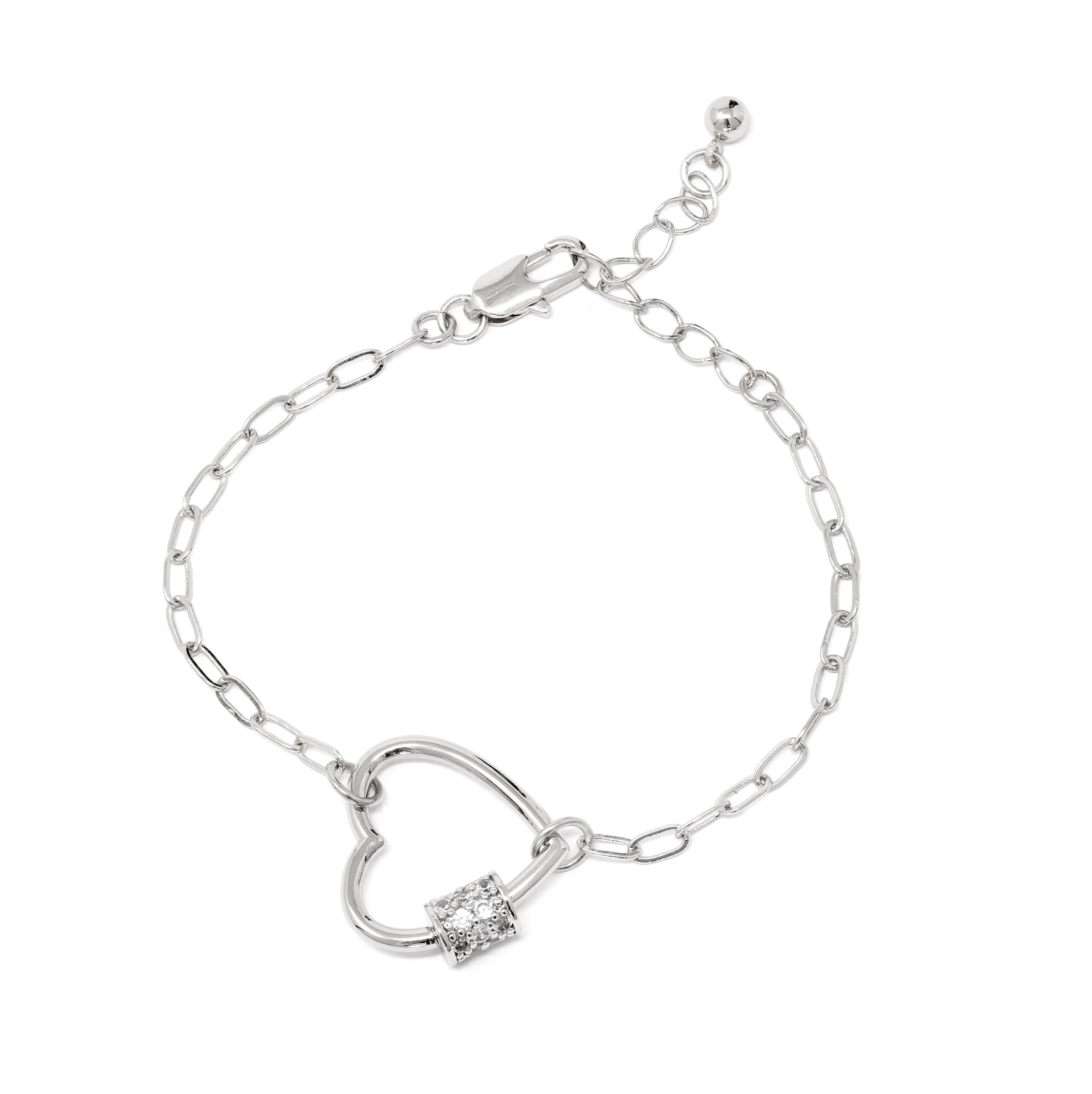 Heart Carabiner Lock Bracelet - Bauble Sky
