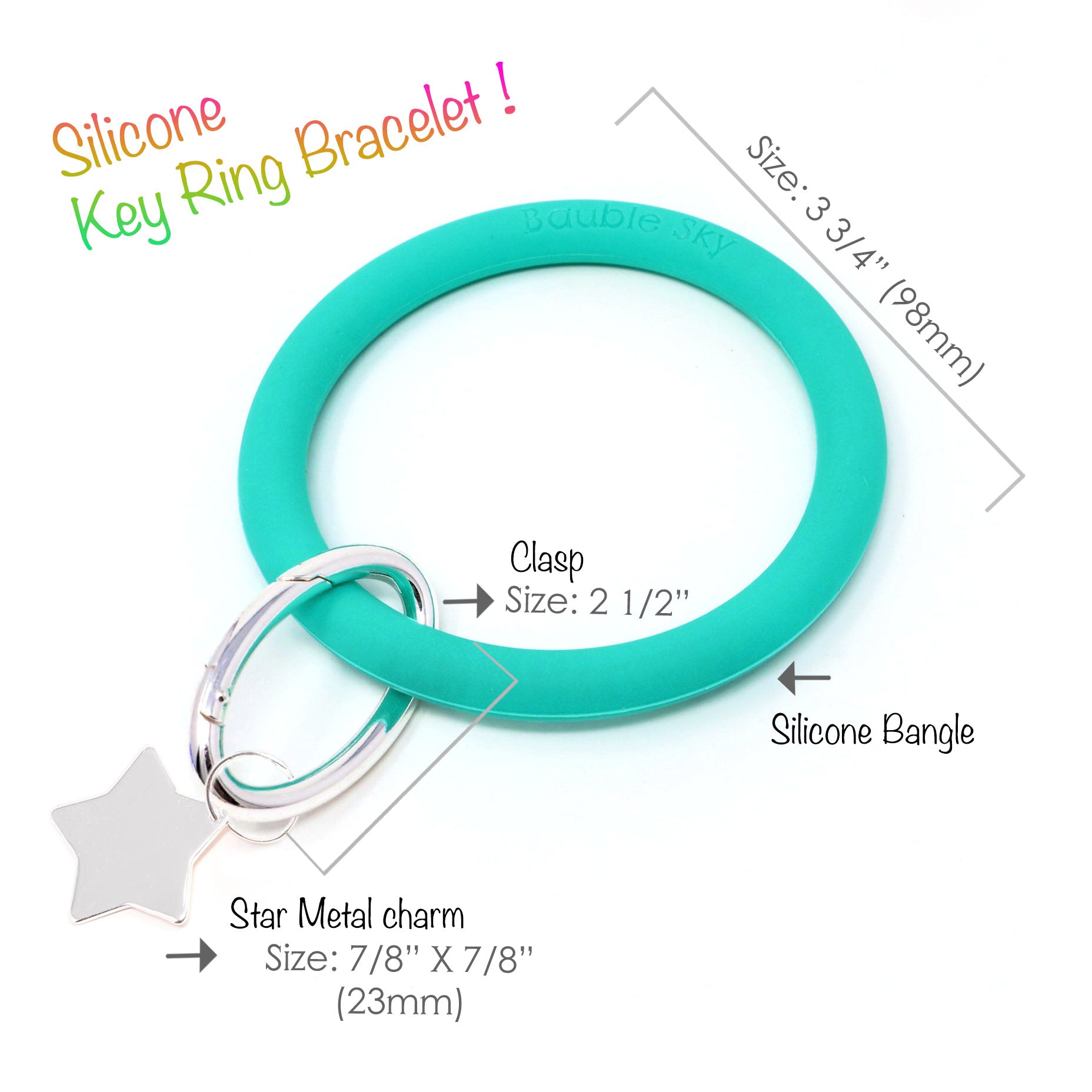 Silicone Keyring Bracelet with Star