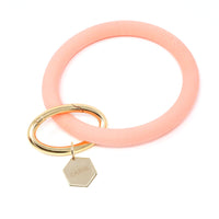 Personalized Silicone Key Ring Bracelet with Hexagon - Bauble Sky