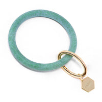 Personalized Silicone Key Ring Bracelet with Hexagon - Bauble Sky