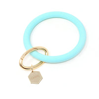 Personalized Silicone Key Ring Bracelet with Hexagon - Bauble Sky