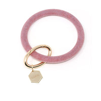 Personalized Silicone Keyring Bracelet with Hexagon - Bauble Sky