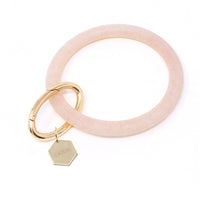 Personalized Silicone Key Ring Bracelet with Hexagon - Bauble Sky