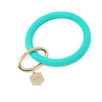 Personalized Silicone Key Ring Bracelet with Hexagon - Bauble Sky