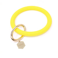 Personalized Silicone Key Ring Bracelet with Hexagon - Bauble Sky