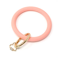 Silicone Key Ring Bracelet with Heart Carabiner Lock - Bauble Sky