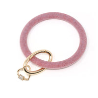 Silicone Keyring Bracelet with Heart Carabiner Lock - Bauble Sky