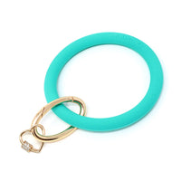 Silicone Key Ring Bracelet with Heart Carabiner Lock - Bauble Sky