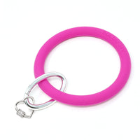 Silicone Key Ring Bracelet with Heart Carabiner Lock - Bauble Sky
