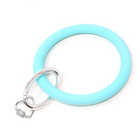 Silicone Key Ring Bracelet with Heart Carabiner Lock - Bauble Sky