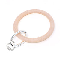 Silicone Key Ring Bracelet with Heart Carabiner Lock - Bauble Sky