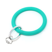 Silicone Key Ring Bracelet with Heart Carabiner Lock - Bauble Sky