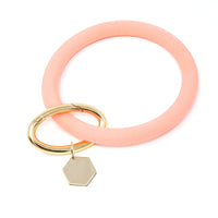 Silicone Key Ring Bracelet with Hexagon - Bauble Sky