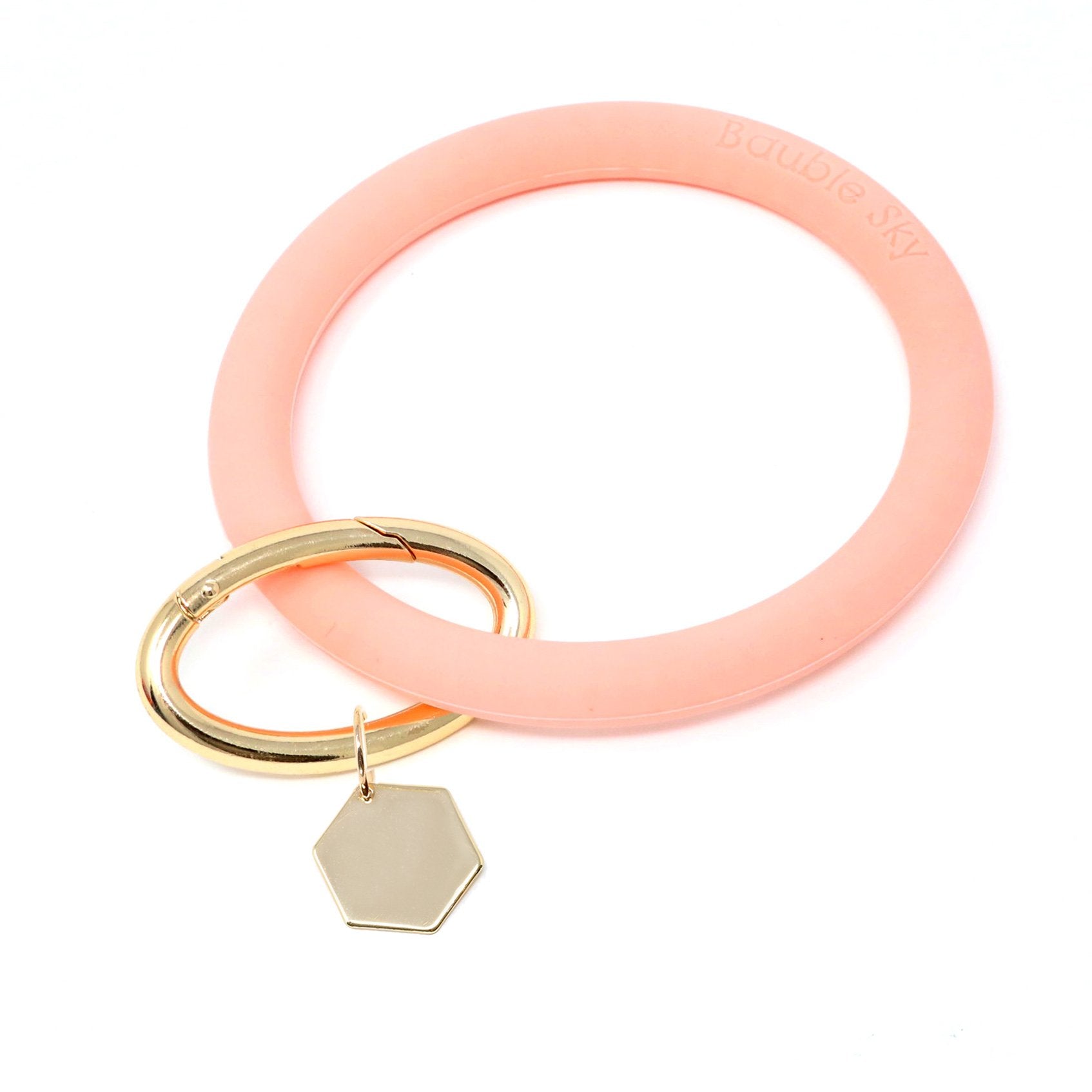 Silicone Key Ring Bracelet with Hexagon - Bauble Sky